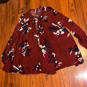Free People Electric Orchid Tree Swing Tunic Boho Peasant Festival Spring